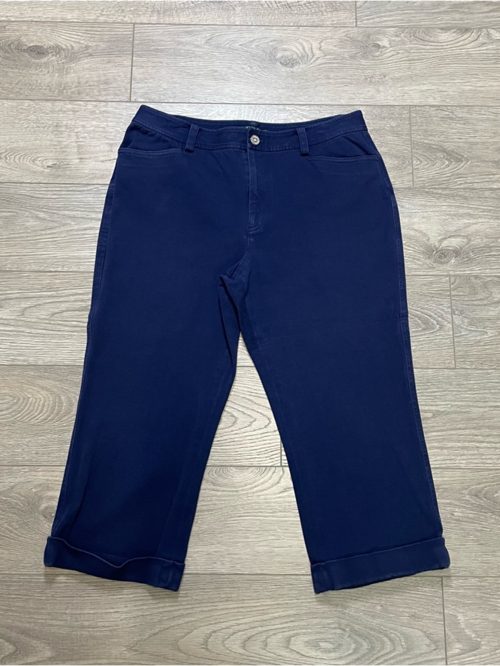 Lauren Ralph Lauren Navy Blue Capri Pants Size 10 High Rise Cropped Chino